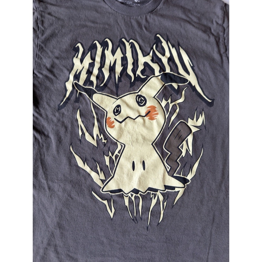 Pokemon Mimikyu Graphic T-Shirt Mens Medium Gray Hybrid Apparel Metal Style Tee - Picture 8 of 8